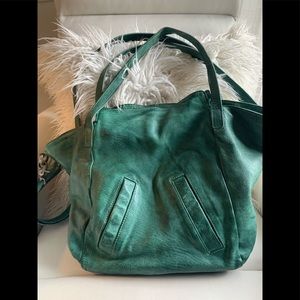 Beautiful emerald green leather Free People bag